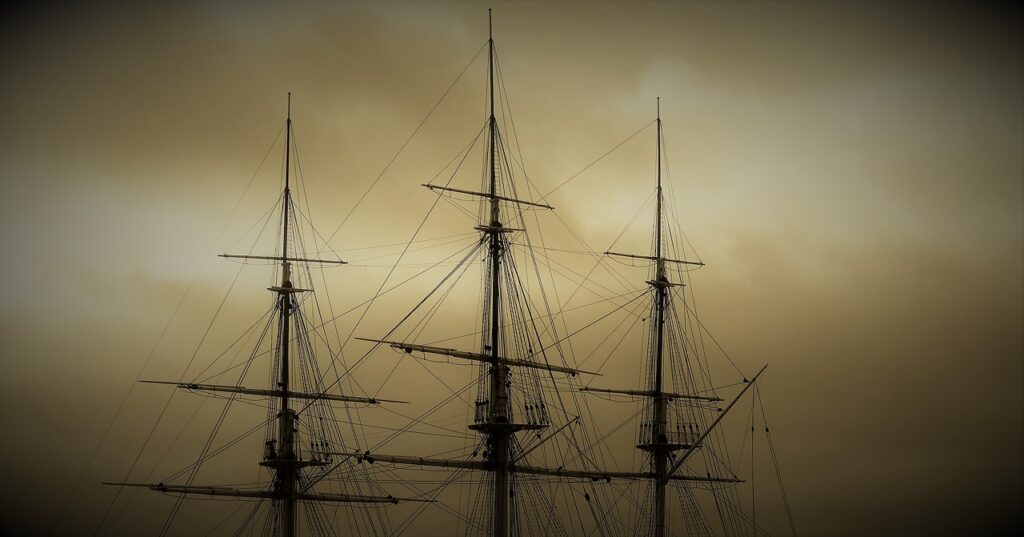 heaven, sunset, ship masts-3163337.jpg